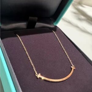 Tiffany & Co. Gold Curved Bar Necklace